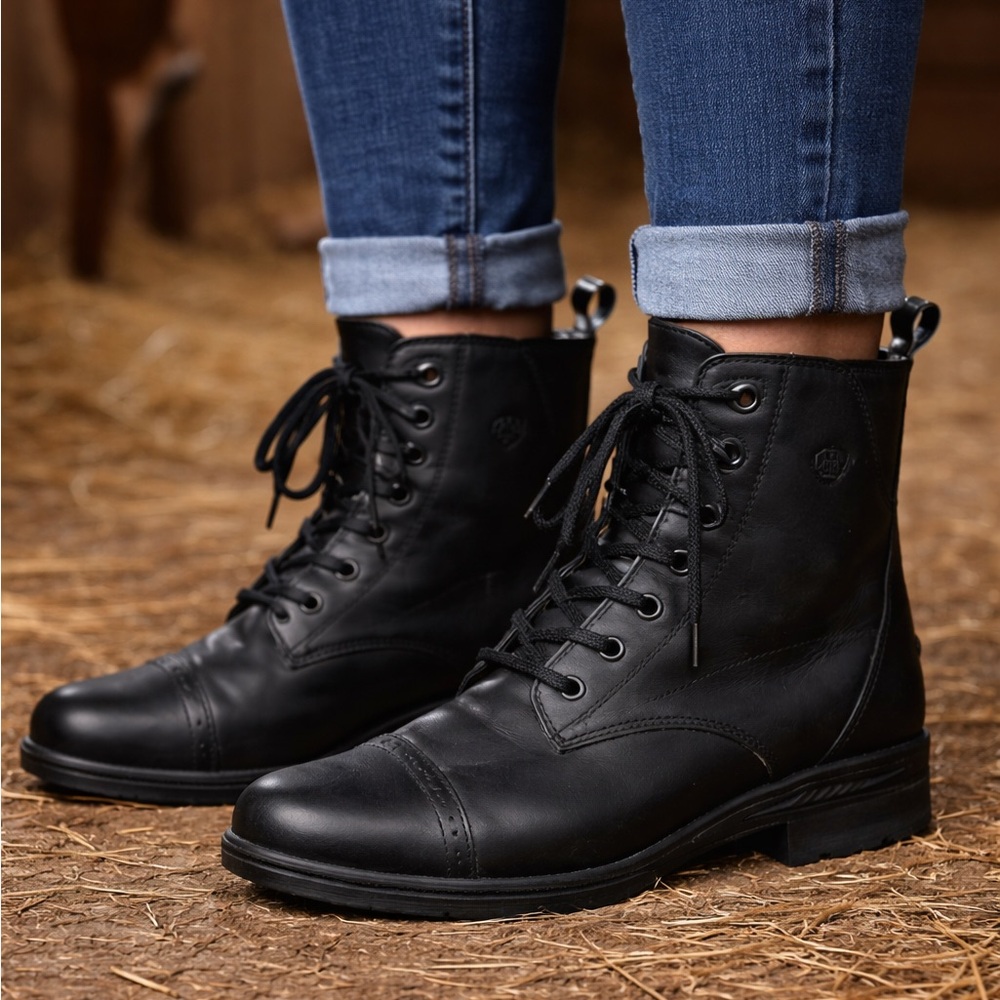 Ariat Cobalt VX Paddock Boots Black Leather Lace Riding Boot Mens US 7 Wom 8.5/9